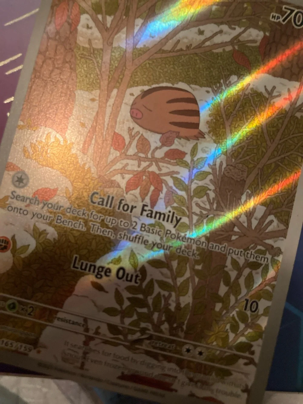 Pokemon Swinub Holographic Trading Card - Brown, Green
